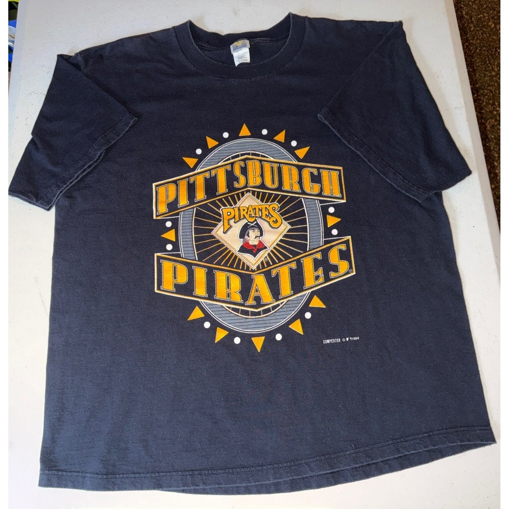 VTG Pittsburgh Pirates T-Shirt Size XL  USA Black Graphic 1994 MLB
